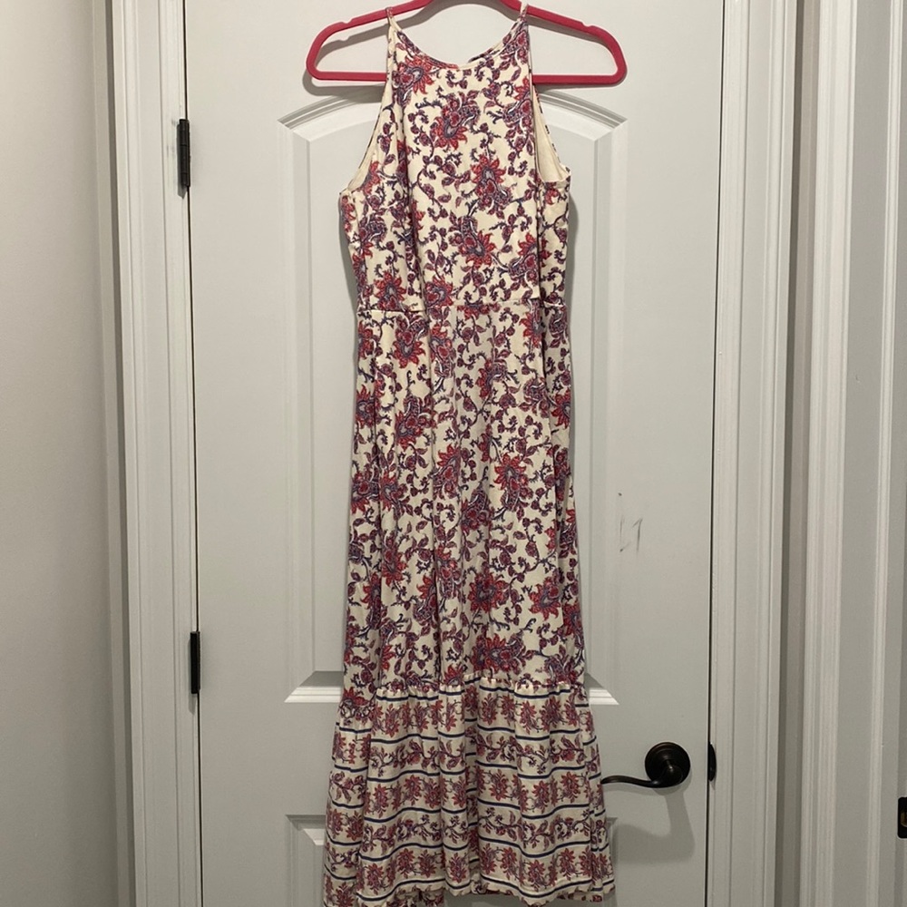 Chaps Womens Sleeveless Floral Dress Size Medium